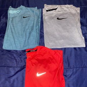 3 Nike Dri-Fit running shirts, Mens Size Medium
